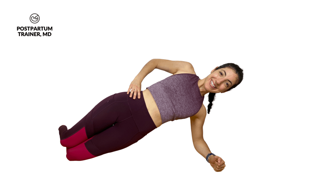 brittany performing a modified-plank with both knees bent on the ground