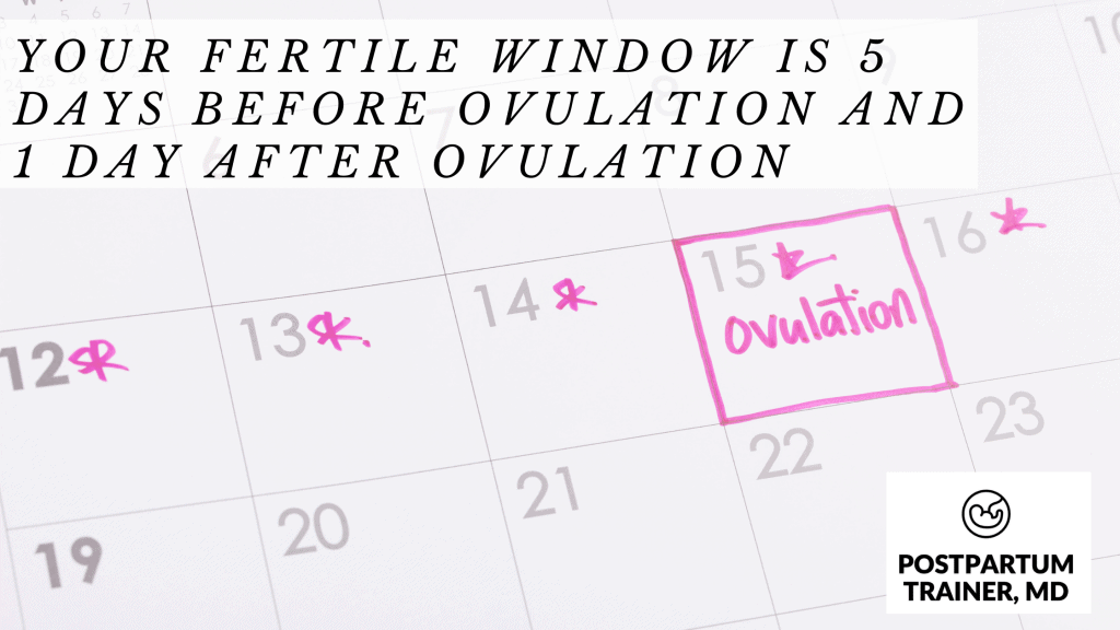 fertile-window is 5 days before ovulation and 1 day after ovulation