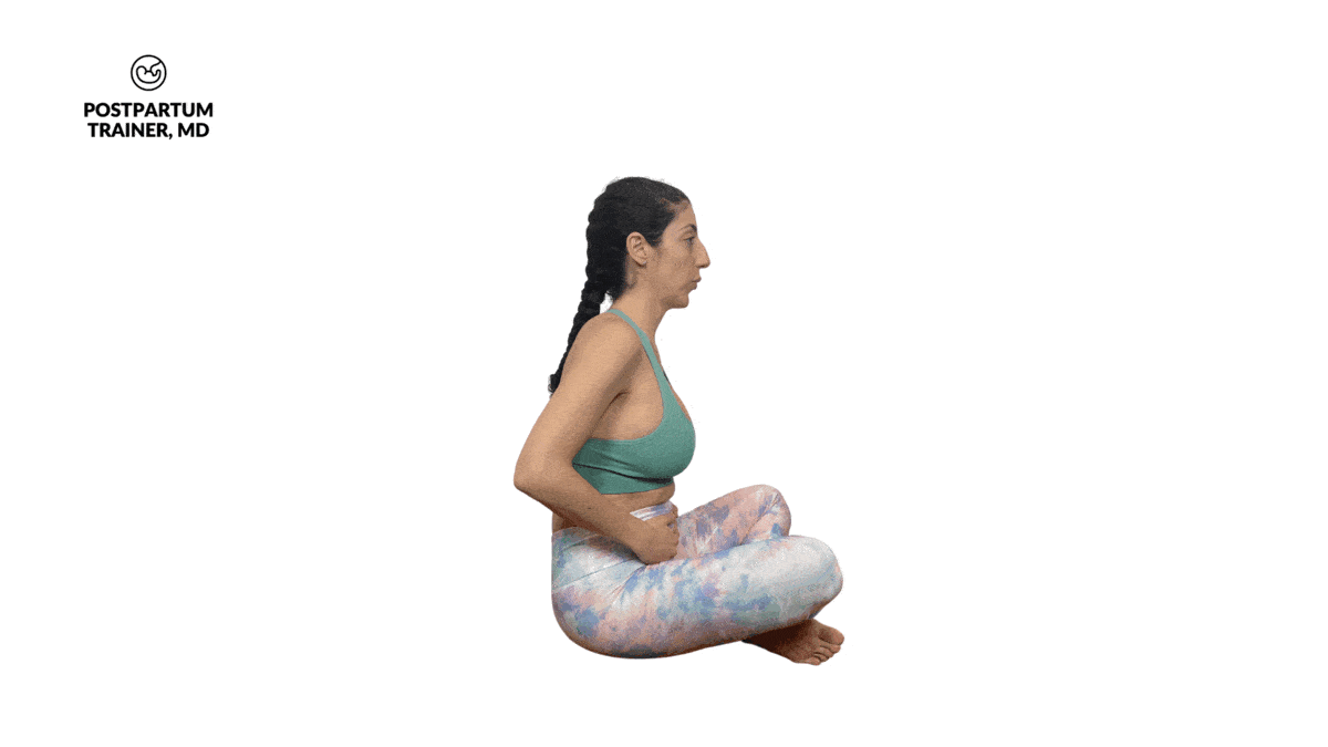 brittany doing diaphragmatic-breathing in pregnancy