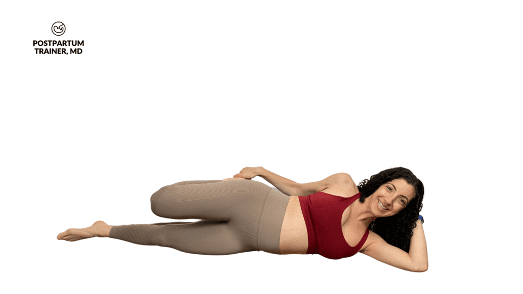 side-lying-quad-stretch in pregnancy