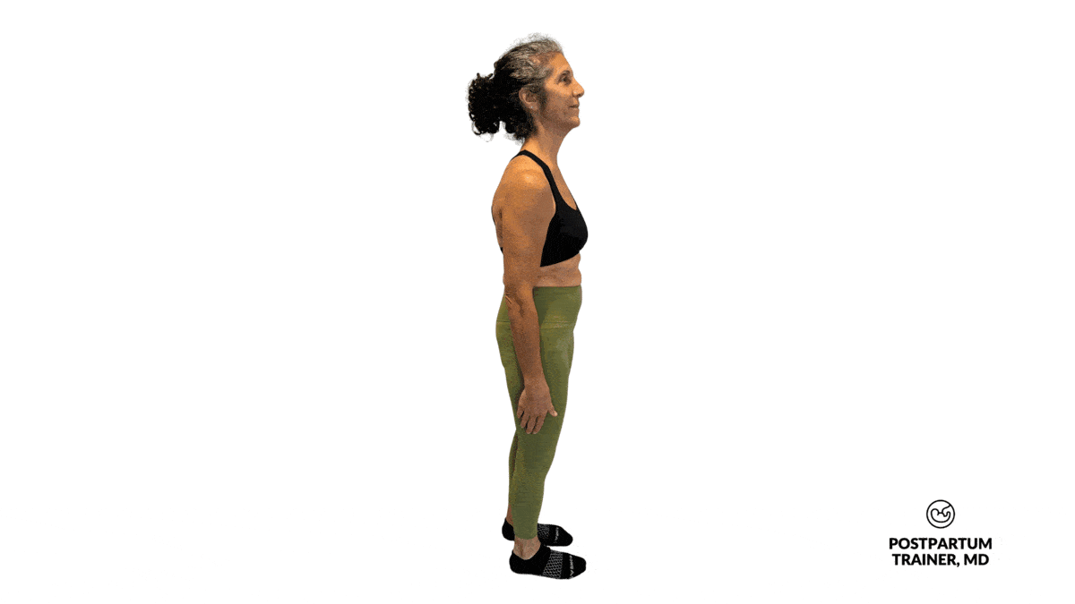 Post menopausal woman doing lunges
