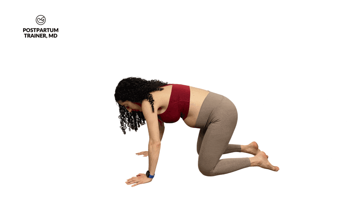 pregnant-woman-performing-quadruped-diaphragmatic-breathing